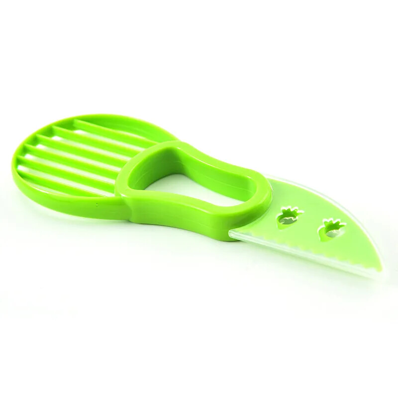 Avokadų atskyriklis buitinė pjaustyklė Avokadų lupimas, supjaustytas minkštimas grandiklis, plastikinis avokado peilis virtuvės įrankis