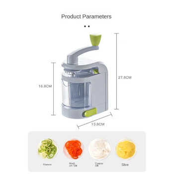 Τρίφτης λαχανικών Potato Spiral Slicer Whirlwind Fruit Vegetable Spiral Machine Noodle Maker Multifunctional Kitchen Gadgets