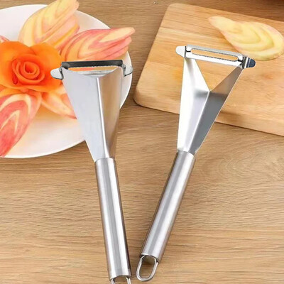 Nož za rezbarenje voća od nehrđajućeg čelika trokutastog oblika Nož za rezanje povrća Ploča s voćem Neklizajuća oštrica za rezbarenje Kuhinjski alati