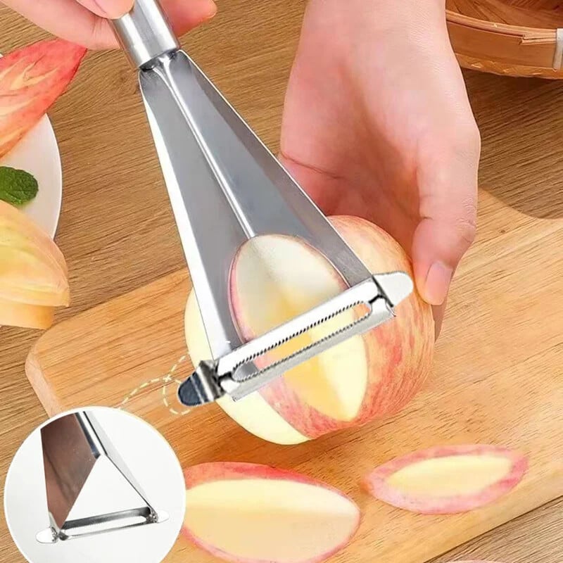 Nož za rezbarenje voća od nehrđajućeg čelika trokutastog oblika Nož za rezanje povrća Ploča s voćem Neklizajuća oštrica za rezbarenje Kuhinjski alati