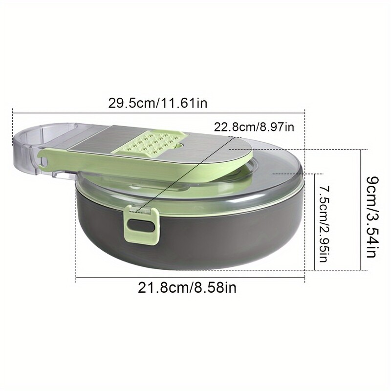 Daugiafunkcis daržovių smulkintuvas, vaisių pjaustyklė su keičiamais peiliukais, didelės talpos virtuvės įrankiai