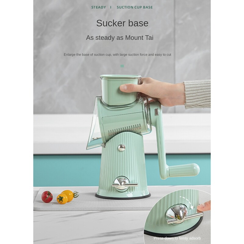 Sūrio tarka su rankena su 5 keičiamais peiliukais, daugiafunkcinė bulvių ir ridikėlių pjaustymo ir pjaustymo mašina, patvari