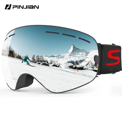 PINJIAN Slēpošanas aizsargbrilles Divslāņu Anti-Miglas UV400 Snovborda Sniega Brilles Sniega motociklu Brilles Brilles Āra Sports Slēpošana Googles