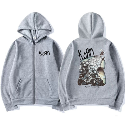Rock Band Korn Ftl 25 Hanorace cu fermoar Bărbați, femei, imprimate, stil gotic, jachetă vintage, hanorace, ocazionale, cu fermoar, hanorace, paltoane