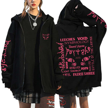 Melanie Martinez Portals Tour Zip Up Hoodies Ежедневни дамски суитчъри с качулка Популярни модерни улични якета с цип Y2K палта