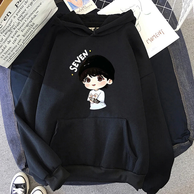 JungKook Seven Hoodie Women Harajuku Αισθητικά Αστεία Kawaii Hoodies Unisex Φθινοπωρινά χειμερινά casual πουλόβερ φούτερ μπλούζες