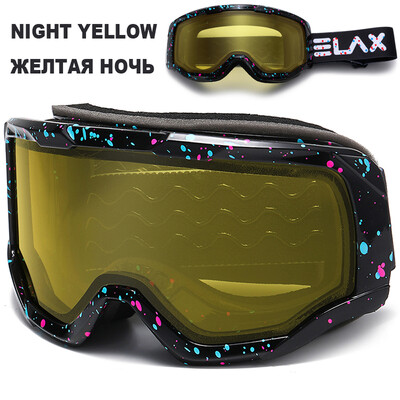 ELAX ΟΛΟΚΑΙΝΟΥΡΓΙΟ Γυαλιά Snowboard Διπλών Επιπέδων Αντιομίχλης Σκι Γυαλιά Snowmobile Γυαλιά Snowboard Outdoor Sport Γυαλιά Snowboard