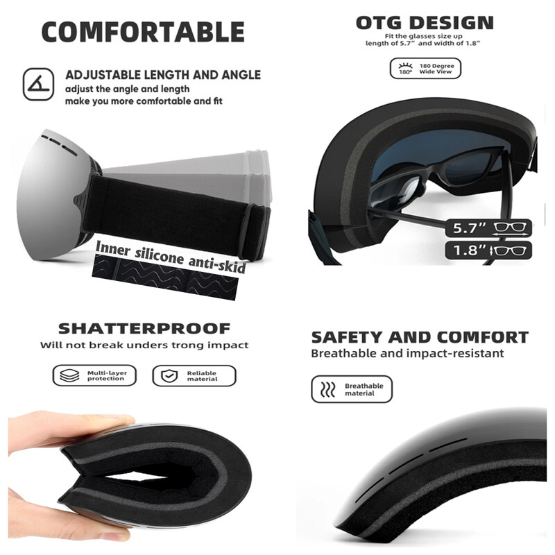 Νέα γυαλιά σκι ανδρικά γυαλιά γυναικεία μεγάλα γυαλιά μάσκα σκι UV400 Προστασία για σκι Χειμερινό Snow Snowboard Γυαλιά για Ski Sport Γυαλιά ασφαλείας