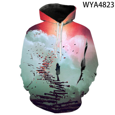 Modne majice s kapuljačom Muškarci Žene Djeca Moon 3D print Sweatshirts Cool 2020 Novi ležerni pulover dugih rukava za dječake i djevojčice Hoody