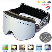Magnētiskās slēpošanas brilles ar ātri nomaināmu dubultlēcu UV400 pret aizsvīšanas slēpošanas brilles vīriešiem sievietēm alpīnisma snovborda sniega brilles