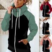 Θερμικό συνονθύλευμα Γυναικεία χειμερινή κουκούλα με φερμουάρ Fleece Lady Hoodie Ζεστή προστασία λαιμού Casual μαλακό φθινοπωρινό Hoodie Γυναικεία ρούχα