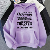 Νέα μόδα Είμαι το είδος των γυναικών που όταν τα πόδια μου πέφτουν στο πάτωμα Φούτερ με στάμπα Γυναικείες Άντρες Φθινόπωρο Χειμερινό Ζεστό Φούτερ