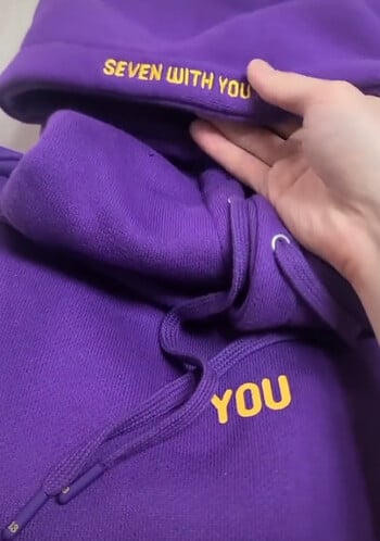 Оригинален дизайн Jimin Hoodie Printed Seven With You 13 You Never Walk Alone Digital File Jimin Merch For Fans Card Суичър