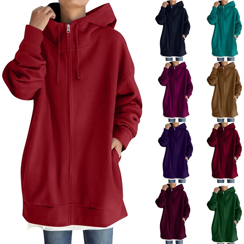 Streetwear Solid Hoodies Γυναικείες φούτερ με κουκούλα Y2k με φερμουάρ Harajuku Αθλητικά ρούχα Κορεατικά γυναικεία πουλόβερ με μακριά κουκούλα