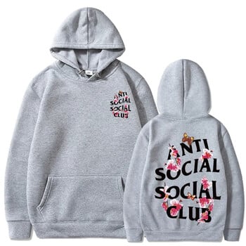 ANTI SOCIAL CLUB Print Hoodie Готини суичъри за мъже Мъжки ежедневен пуловер с качулка с графичен дизайн и джоб с кенгуру