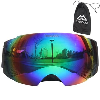 Mosodo Magnet Ski Goggles Men Women Snowboard Anti-Fog Skiing Snow Large Spherical Winter Ski Glasses