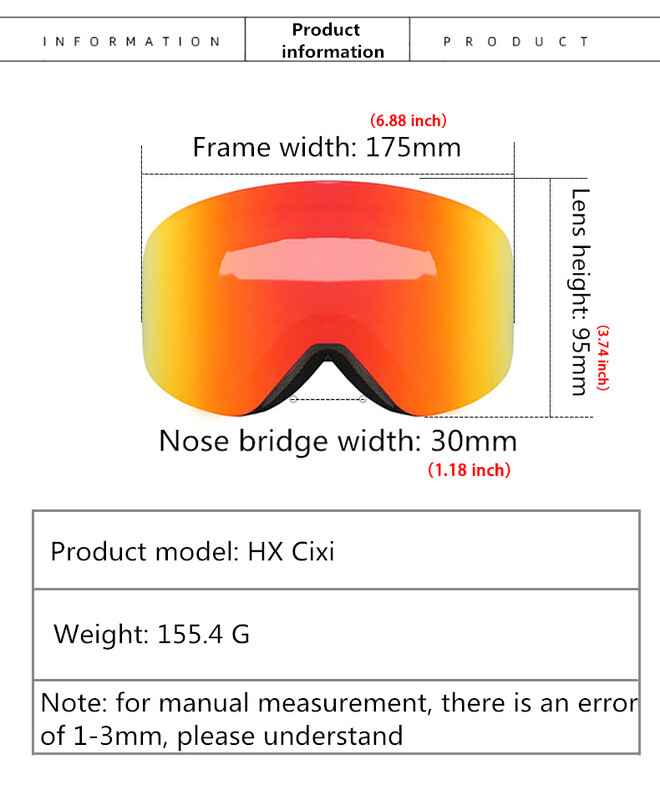 HJC Ski Goggles with Magnetic Double Layer Lens Magnet Skiing Anti-fog Goggles Snowboard Ανδρικά Γυναικεία γυαλιά σκι Γυαλιά γυαλιά περισσότερα φακός