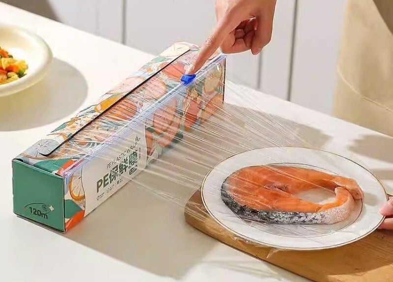 Pjovimo dėžutė, maistinė plėvelė, šeimos dėžutė, stumdomas peilis, maistinė plėvelė, buitinė pjaustyklė, atspari aukštai temperatūrai, virtuvė