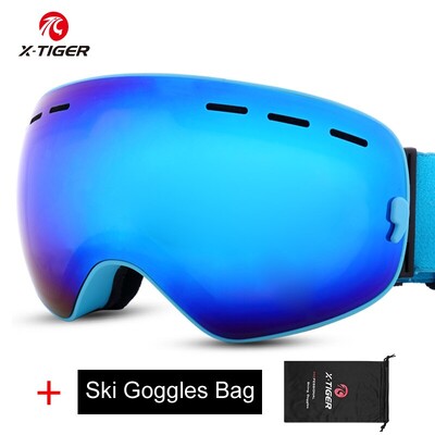 X-TIGER Ochelari de schi Ochelari de schi rezistenti la vant Straturi duble Protectie anti-aburire UV Varf de zapada Barbati Femei Accesorii pentru snowboard