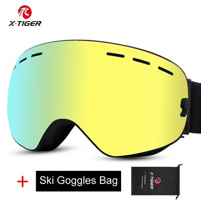 X-TIGER Ochelari de schi Ochelari de schi rezistenti la vant Straturi duble Protectie anti-aburire UV Varf de zapada Barbati Femei Accesorii pentru snowboard