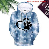 Jauki suņu ķepu džemperi, modes apdruka, sieviešu ikdienas džemperi, topi, kapuces Ziemas rudens džemperis Pusaudžu jaka ar kapuci