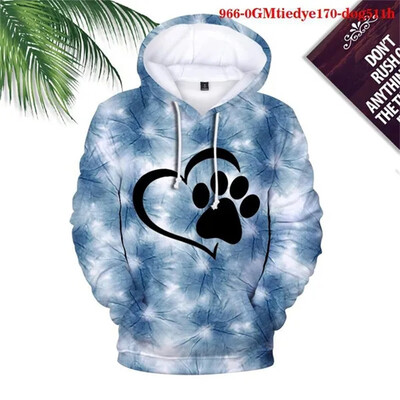 Jauki suņu ķepu džemperi, modes apdruka, sieviešu ikdienas džemperi, topi, kapuces Ziemas rudens džemperis Pusaudžu jaka ar kapuci