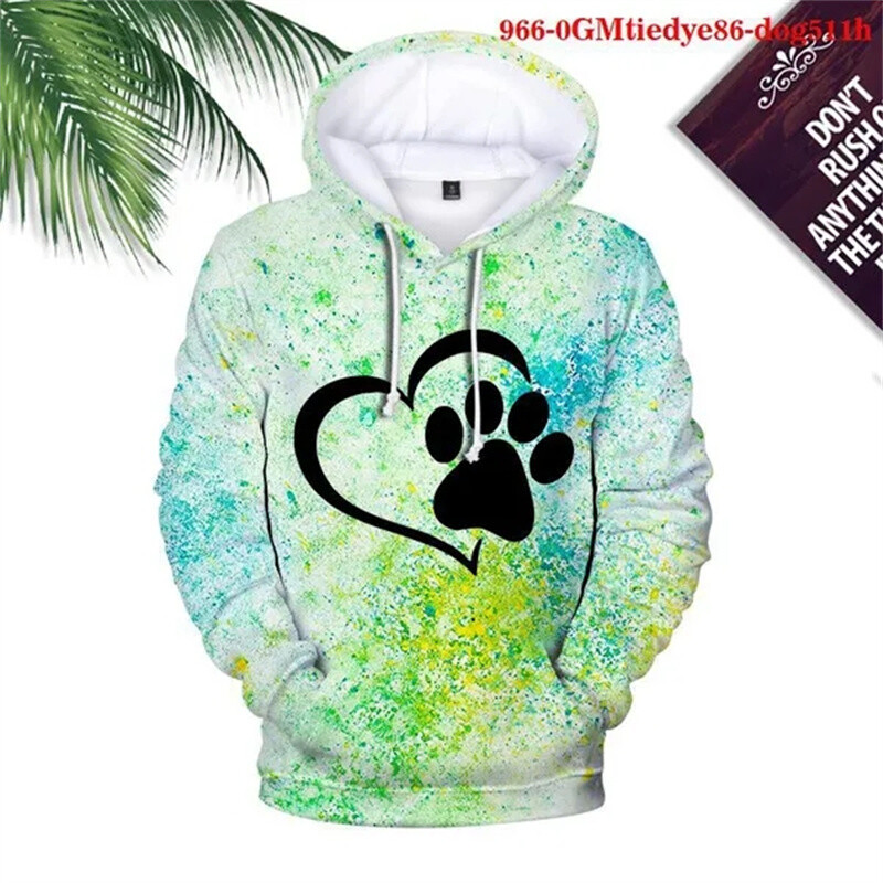 Jauki suņu ķepu džemperi, modes apdruka, sieviešu ikdienas džemperi, topi, kapuces Ziemas rudens džemperis Pusaudžu jaka ar kapuci