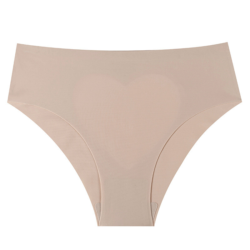 Lenjerie de corp din mătase de gheață, fără sudură, mărime mare, pentru femei, culoare solidă, talie mijlocie, sport, yoga, fitness, invizibil, gol, slip Big Love