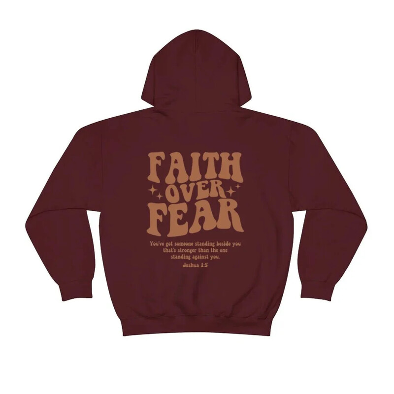 FAITH OVER FEAR Hanorac din pluș bărbați și femei toamnă și iarnă cuplu topuri largi