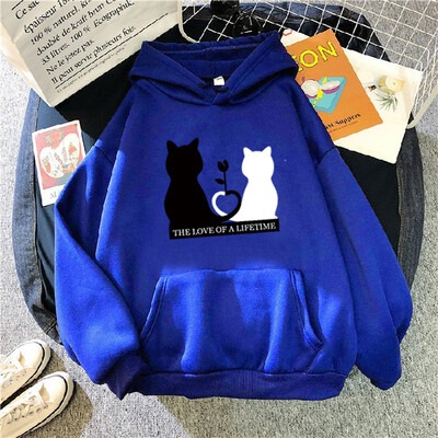 Γυναικείο πουλόβερ με εμπριμέ κουκούλα 2024 Γυναικεία casual νέα φούτερ με κουκούλα Γυναικεία μπλουζάκια πουλόβερ