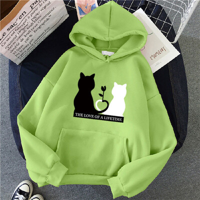 Γυναικείο πουλόβερ με εμπριμέ κουκούλα 2024 Γυναικεία casual νέα φούτερ με κουκούλα Γυναικεία μπλουζάκια πουλόβερ