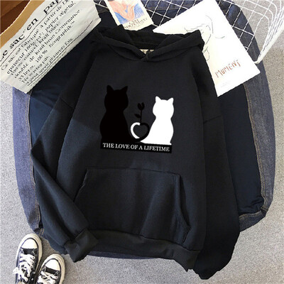 Γυναικείο πουλόβερ με εμπριμέ κουκούλα 2024 Γυναικεία casual νέα φούτερ με κουκούλα Γυναικεία μπλουζάκια πουλόβερ