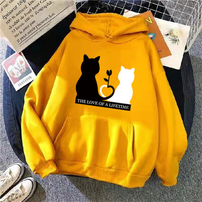 Γυναικείο πουλόβερ με εμπριμέ κουκούλα 2024 Γυναικεία casual νέα φούτερ με κουκούλα Γυναικεία μπλουζάκια πουλόβερ