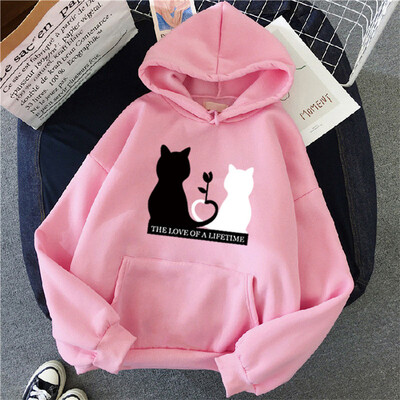 Γυναικείο πουλόβερ με εμπριμέ κουκούλα 2024 Γυναικεία casual νέα φούτερ με κουκούλα Γυναικεία μπλουζάκια πουλόβερ