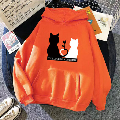 Γυναικείο πουλόβερ με εμπριμέ κουκούλα 2024 Γυναικεία casual νέα φούτερ με κουκούλα Γυναικεία μπλουζάκια πουλόβερ