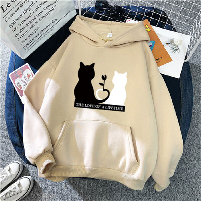 Γυναικείο πουλόβερ με εμπριμέ κουκούλα 2024 Γυναικεία casual νέα φούτερ με κουκούλα Γυναικεία μπλουζάκια πουλόβερ