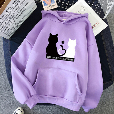 Γυναικείο πουλόβερ με εμπριμέ κουκούλα 2024 Γυναικεία casual νέα φούτερ με κουκούλα Γυναικεία μπλουζάκια πουλόβερ