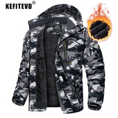 KEFITEVD téli sídzseki férfi meleg polár bélésű kabát Vízálló Snow Heavy dzsekik Thermal széldzseki Outdoor Camping Parka