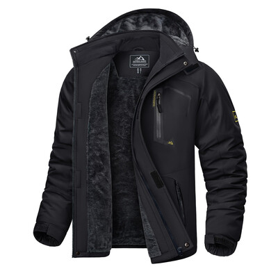 KEFITEVD téli sídzseki férfi meleg polár bélésű kabát Vízálló Snow Heavy dzsekik Thermal széldzseki Outdoor Camping Parka