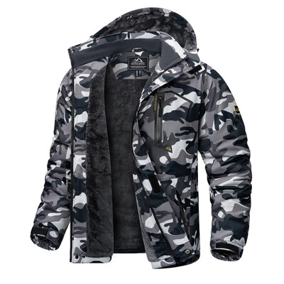 KEFITEVD téli sídzseki férfi meleg polár bélésű kabát Vízálló Snow Heavy dzsekik Thermal széldzseki Outdoor Camping Parka