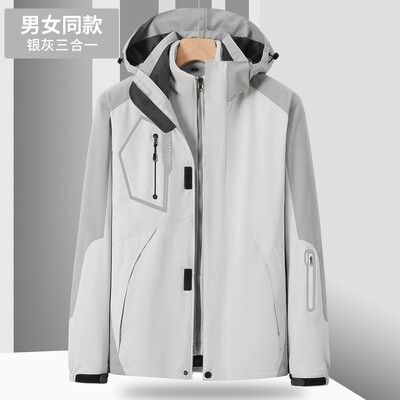 Αδιάβροχο αντιανεμικό 3 σε 1 μπουφάν για σκι Snowboard Ενδύματα σκι Γυναικεία Σετ χειμωνιάτικα ζεστά κουκούλα για σκι