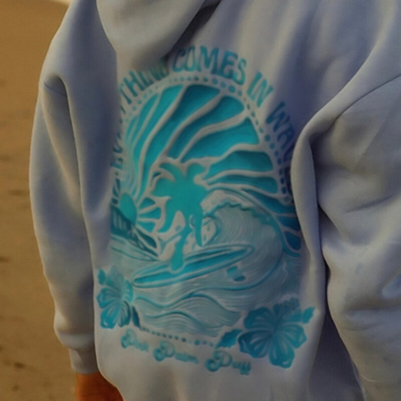 2024 m. Nauji ROŽINĖS PALMINĖS PUFFOS Juokingi grafiniai gobtuvai moteriški šilti negabaritinių megztiniai Gatvės kasdieniai su gobtuvu rudens S-XXL moteriški drabužiai