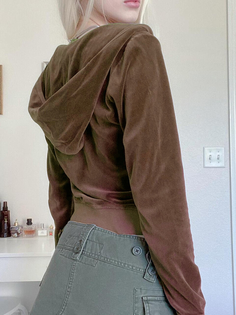 Γυναικείο παλτό με κουκούλα Μακρυμάνικο φερμουάρ καρδιά Πλαϊνές τσέπες Φθινοπωρινή Άνοιξη Street Casual χαλαρό κοντό βελούδινο παλτό Φθινοπωρινά χειμωνιάτικα ρούχα