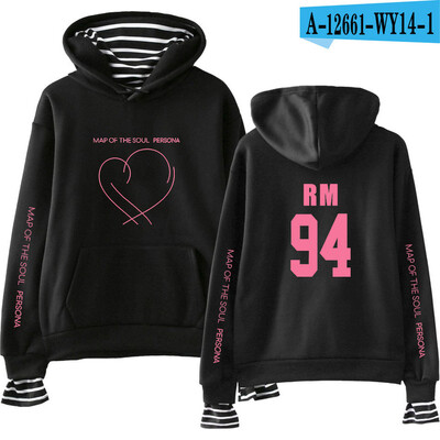 JIMIN J-HOPE JUNG KOOK SUGA Új album A lélek térképe Persona Print Hamis kétrészes kapucnis pulóverek Női/férfi divat Vékony/polár kabátok