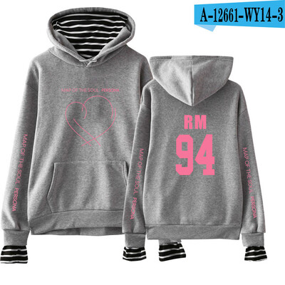 JIMIN J-HOPE JUNG KOOK SUGA Új album A lélek térképe Persona Print Hamis kétrészes kapucnis pulóverek Női/férfi divat Vékony/polár kabátok