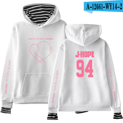 JIMIN J-HOPE JUNG KOOK SUGA Új album A lélek térképe Persona Print Hamis kétrészes kapucnis pulóverek Női/férfi divat Vékony/polár kabátok