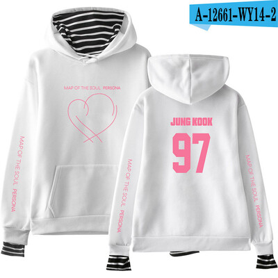 JIMIN J-HOPE JUNG KOOK SUGA Új album A lélek térképe Persona Print Hamis kétrészes kapucnis pulóverek Női/férfi divat Vékony/polár kabátok
