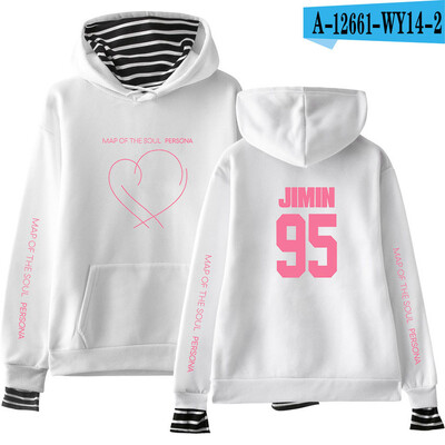 JIMIN J-HOPE JUNG KOOK SUGA Új album A lélek térképe Persona Print Hamis kétrészes kapucnis pulóverek Női/férfi divat Vékony/polár kabátok
