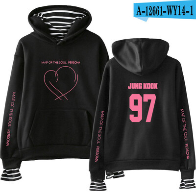 JIMIN J-HOPE JUNG KOOK SUGA Új album A lélek térképe Persona Print Hamis kétrészes kapucnis pulóverek Női/férfi divat Vékony/polár kabátok