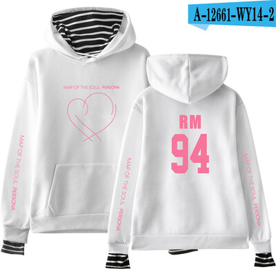JIMIN J-HOPE JUNG KOOK SUGA Új album A lélek térképe Persona Print Hamis kétrészes kapucnis pulóverek Női/férfi divat Vékony/polár kabátok